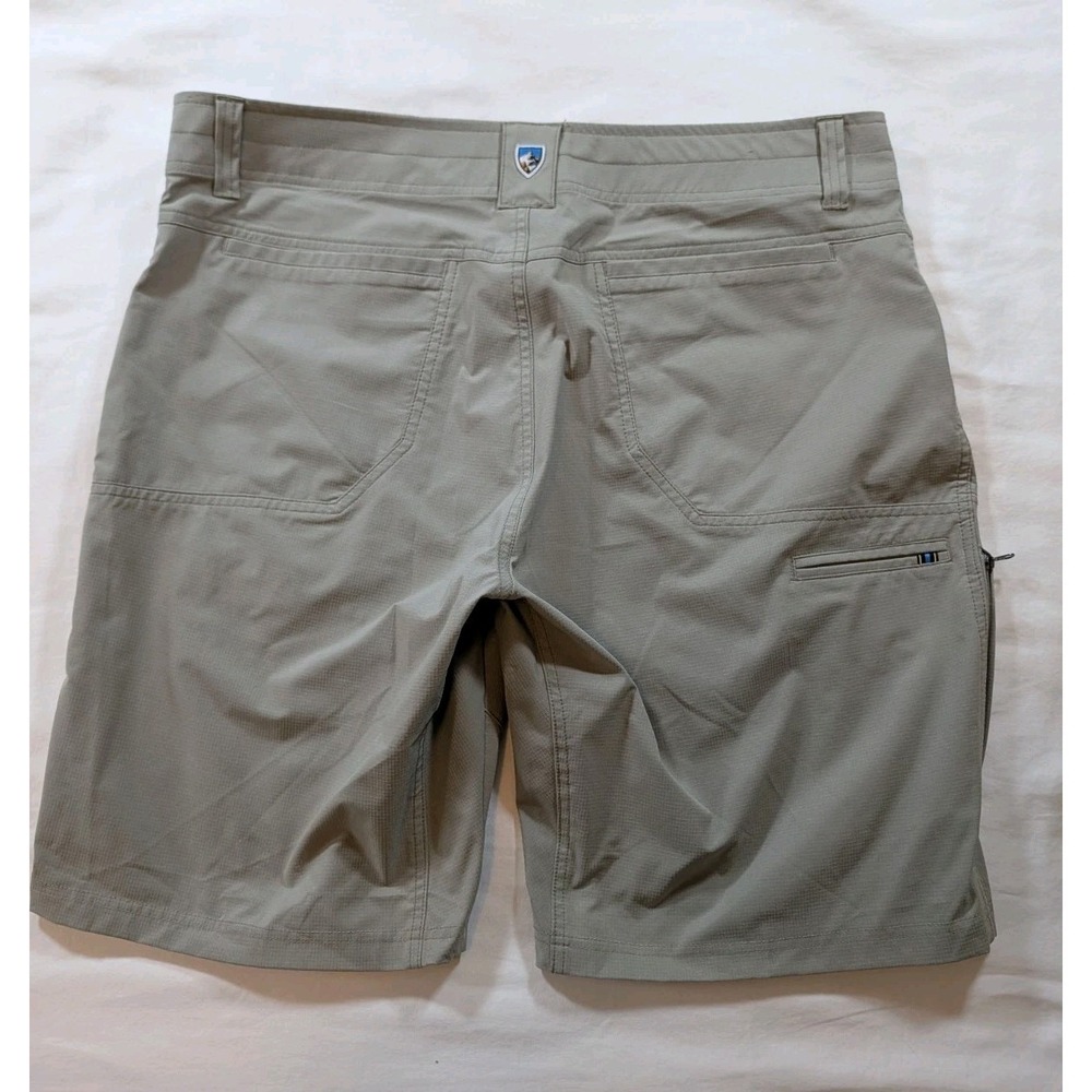 KUHL Silencr Kargo Shorts Men 38 Khaki Nylon Blend Outdoor Hiking Zipper Pockets